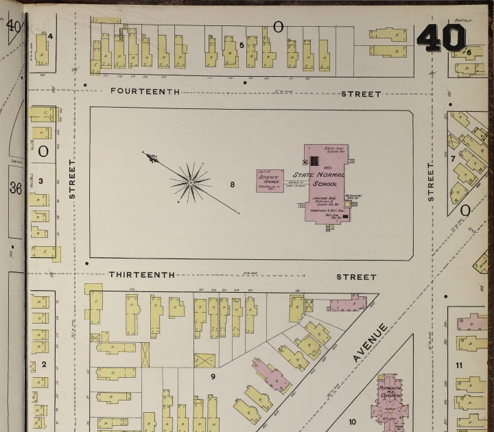 Sanborn Fire Insurance map showing property around Jersey and 13th Streets