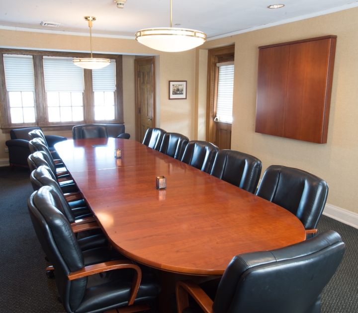 Campus House boardroom table and chairs