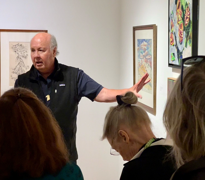 G. Peter Jemison giving instructions to a group of docents in training