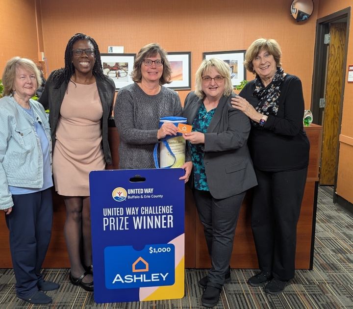 United Way Challenge winner with Marilyn Wilson/United Way, Amitra Wall, Allison Winkowski, Maria Garrity and Wendy Paterson