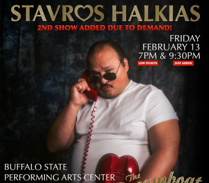 Graphic promoting Stavros Halkias