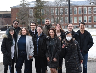 Buffalo State Mock Trial team photo outside on campus