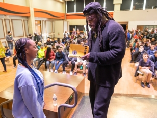 Bestselling Author Jason Reynolds Regales Young Readers during Visit to Buffalo State
