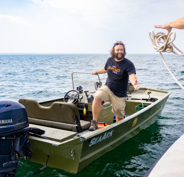 Student in a boat
