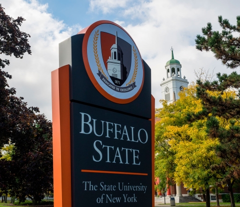 Buffalo State exterior signage