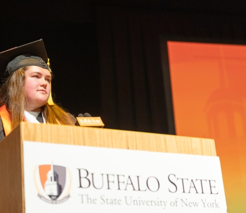 Samantha Kaufman at podium