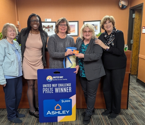  United Way Challenge winner with Marilyn Wilson/United Way, Amitra Wall, Allison Winkowski, Maria Garrity and Wendy Paterson