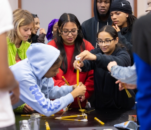 Students work together during a workshop at the Social Justice Festival