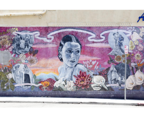 Dolores Del Rio mural by artist Alfredo de Batuc in Hollywood, California