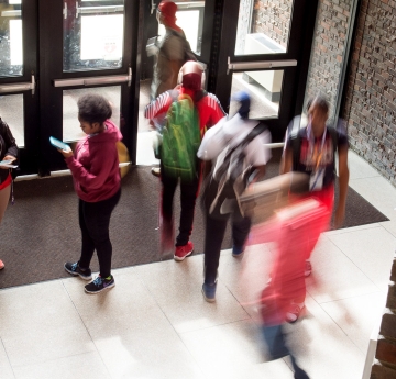 Students leaving Bulger 