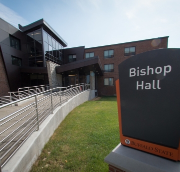 Bishop Hall exterior signage 