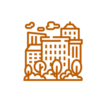 Icon of a city with trees
