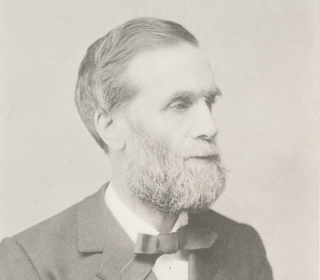 Black and white portrait of Princpal Henry Buckham