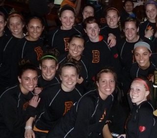 Carlineo with the entire Buffalo State women’s lacrosse team in 2011