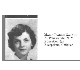 Elms yearbook photo of Marie Jeanne Gagnon