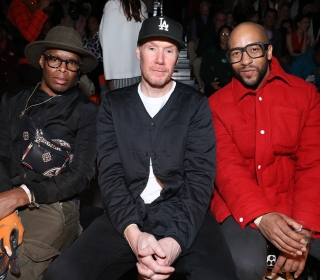 At RUNWAY 2022, from left: Edreys Wajed, '97, of Eat Off Art; Shawn Penrod, New Era Cap director of product development; and Rashaad Holley, past FTT student, Buffalo AKG community arts coordinator and owner of Ruth L. Holley Design Studio. (Photo by Cheryl Gorski)