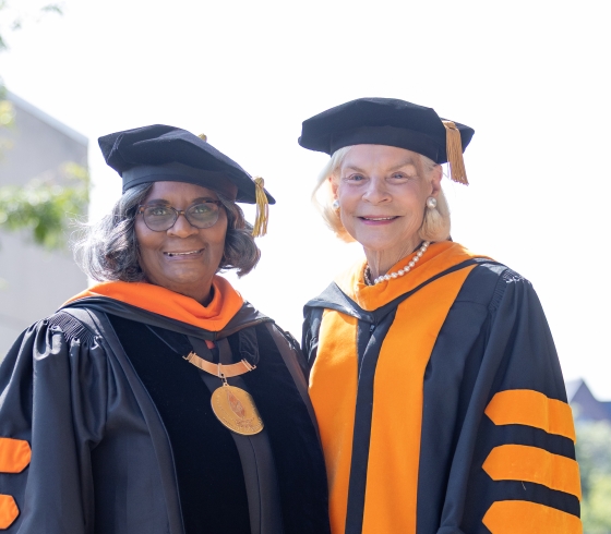 Bonita Durand and Linda Dobmeier in regalia