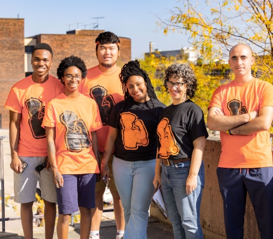 Jonise Hall with student volunteers