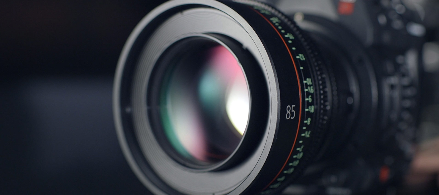 A close-up of a 35mm camera lens