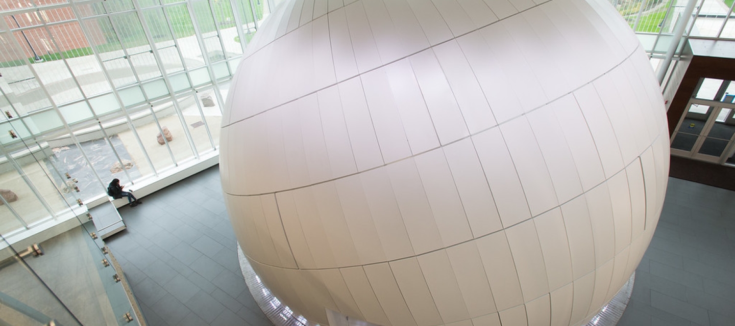 Aerial view of Buffalo State's Whitworth Ferguson Planetarium