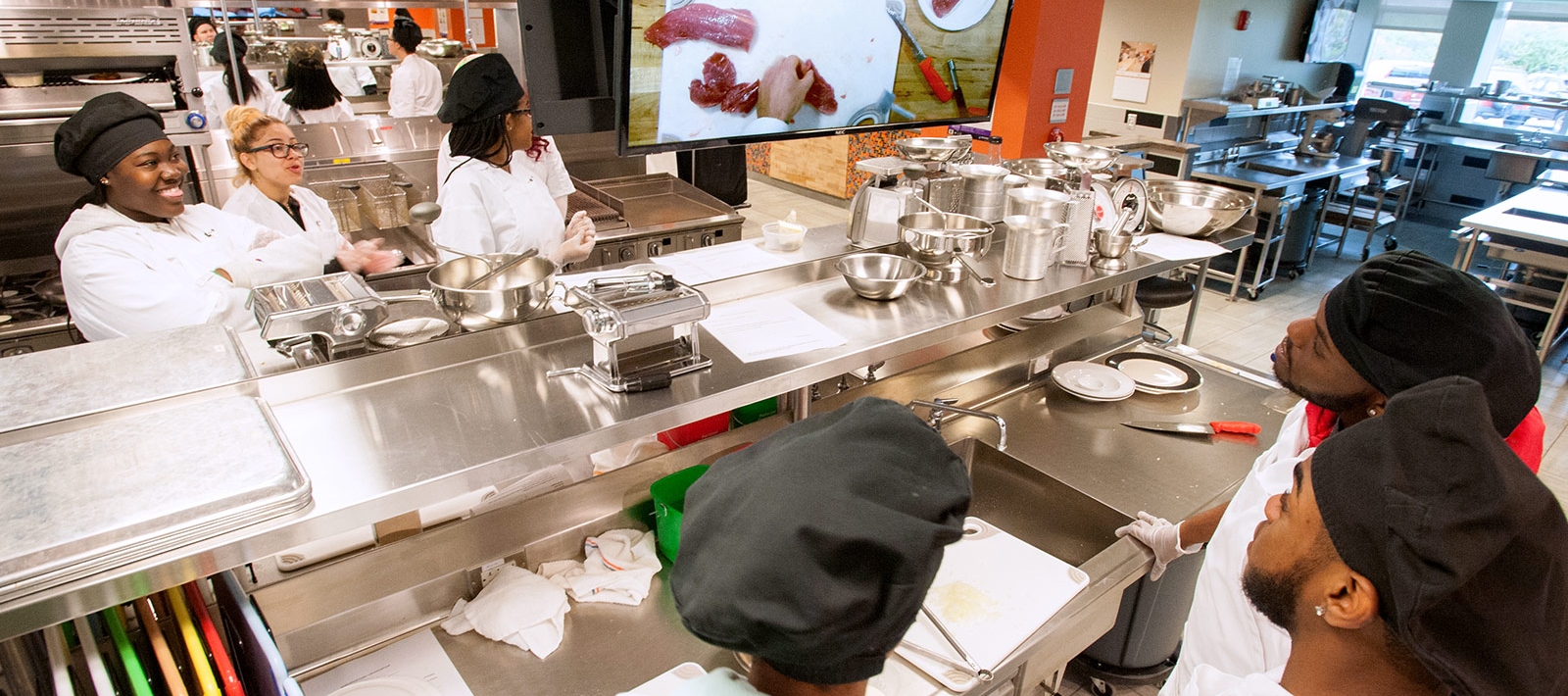 Students in the hospitality lab