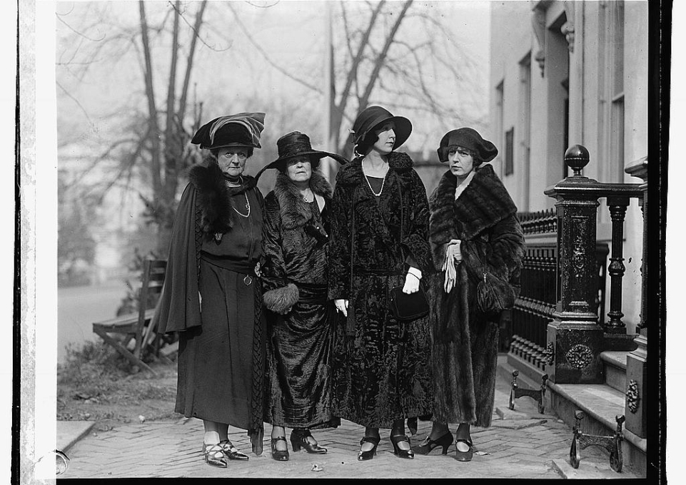 Four unidentified women at equal rights conference at Woman's Party, 1922