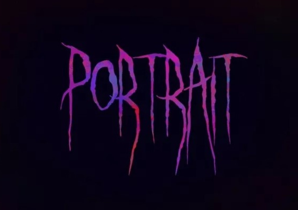 The word "portrait" stylized in a gothic font