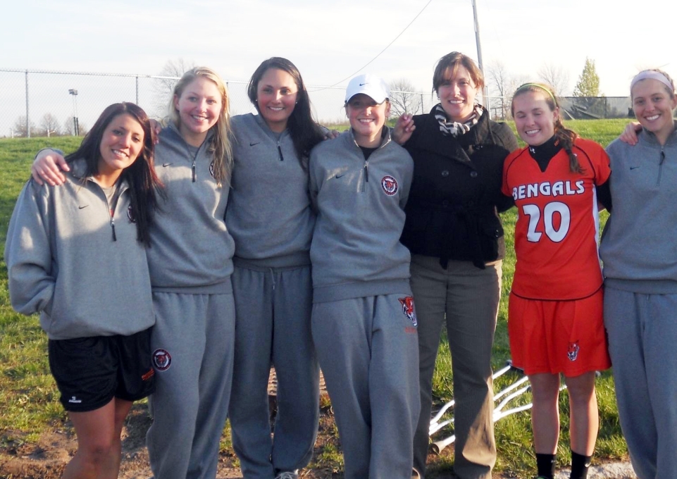 Carlineo with Buffalo State seniors in 2012