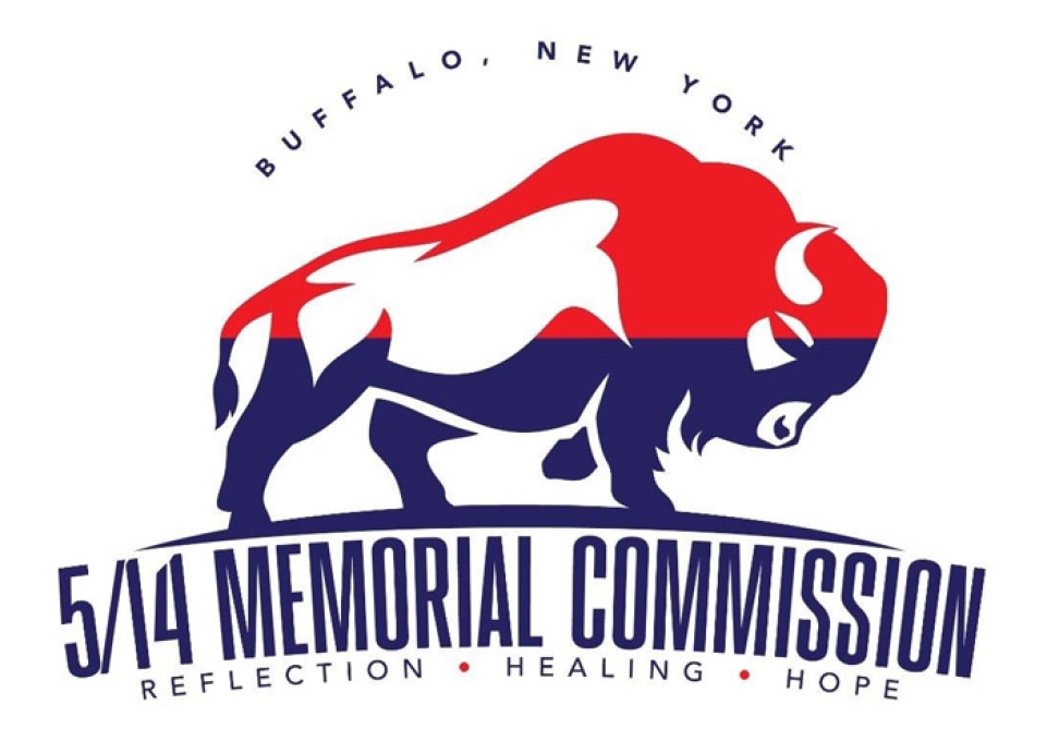5/14 Memorial Commission logo showing red, white and blue buffalo