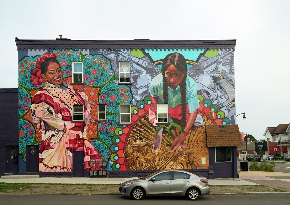 Mural on Niagara Street in Buffalo depicting Hispanic heritage