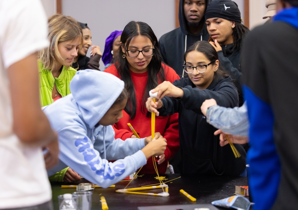 Students work together during a workshop at the Social Justice Festival