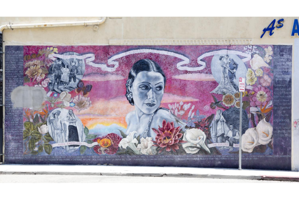 Dolores Del Rio mural by artist Alfredo de Batuc in Hollywood, California